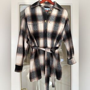 Antonio Melani brown plaid shacket